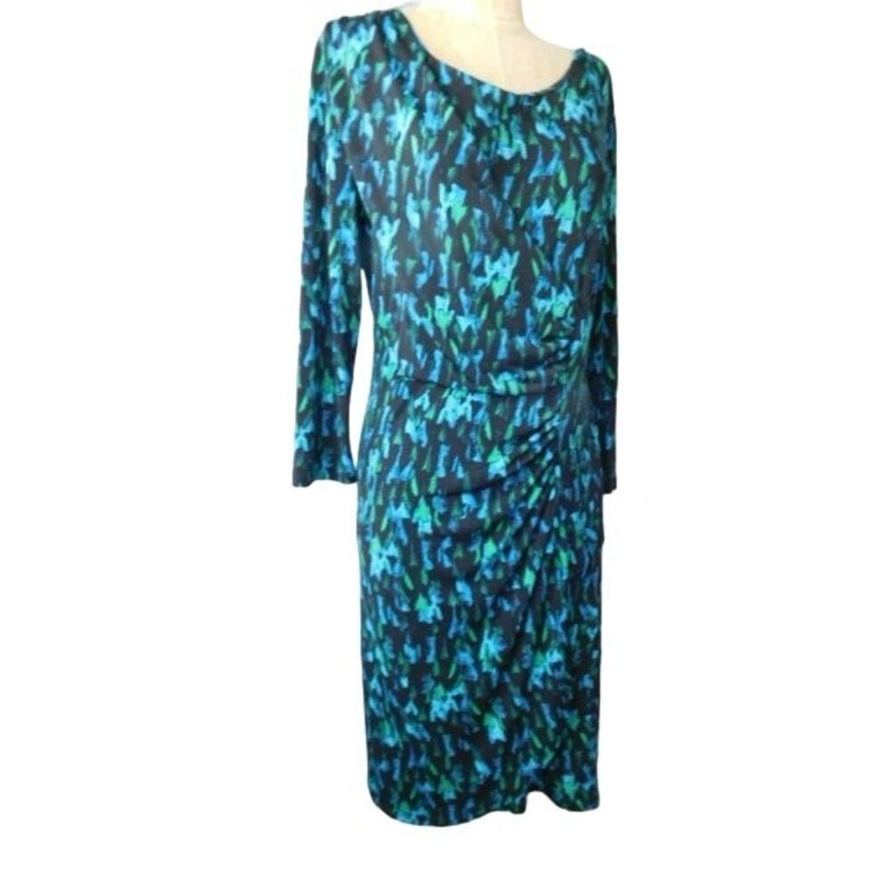 Dana Buchman Size M Medium Slinky STRETCH Print Dress NWT $66